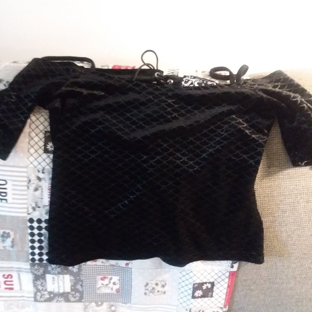 Killstar Medium Dark Mermaid Lace Up Top